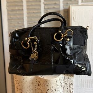Coach Ed Hampton Ltd Edition Black Patchwork Satchel
